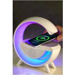 M90 Kablosuz Şarj Led Işıklı Bluetooth Hoparlör Radyolu Müzik Çalar Saatli Telefon Standı 3in1 Speaker R