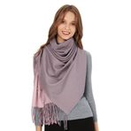 MaaMgic Kadınlar için eşarplar Pashmina çift renkler şal şal düğün parti battaniye kızlar büyük yumuşak eşarplar, Pembe ve Açık Mor, One Size