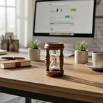 Maarel 772 Ahşap Mini Kum Saati Dekoratif Masaüstü Aksesuar Ofis Çalışma Masası Dekoru Hediyelik