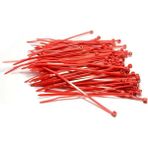 Maasco 2.5X100MM 10CM Plastik Renkli Kablo Bağı 100 Adet Cırt Kelepçe Kirmizi