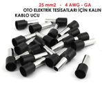Maasco 25 mm (4 AWG) izoleli kablo yüksüğü (50 Adet) Bakir Pabuç