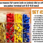 maasco 490 Adet) ful-yarım izole ve izolesiz disi ve erkek kablo ucu pabuc terminal 0.5-6 mm2