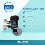 Mab 3-4 Tam Geçişli Manyetik Kombi Filtresi