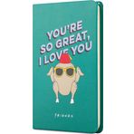 Mabbels DFT-388296 Sert Kapak Lastikli Friends Hindi Yeşil 95 Yaprak Çizgisiz 9x14 cm Mini Defter