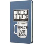 Mabbels DFT-388340 The Office Sert Kapak Mini Worlds Best Boss Koyu Mavi 80 Yaprak Çizgisiz 9x14 cm Not Defteri