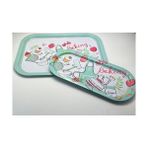 Mabelme 2'li Metal Tepsi Seti – Baking Desenli - Kestane Akaju - Option-1