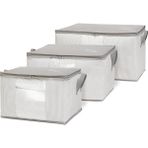 Mabelme 3'lü Pvc Pencereli Stuff & Things Gri Çizgili Hurç Set - Option-1 - 001