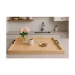 Mabelme Ahşap Servis ve Sunum Tepsisi Ham Renk - 60X60 cm - Kestane Akaju - Option-1