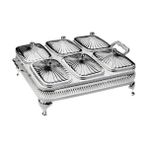 Mabelme Anne Ingiliz Gümüşü Altı Bölmeli Kapaklı Sunumluk 30.5 x 26.5 cm - Option-1