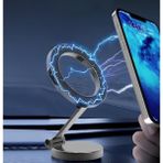 Mabelme Araç Tutucu Süper Ağır Metal 3m Taban Bantı Kutuda Yedek Taban Bantı ve 2 Adet Yedek Metal Halka 360 Derece Tam Tur Dönebilir Katlanabilir Masa Gibi Yüzeylere De Uygun Telefon Tutucu ve Stand - Option-1 - 000-Siyah