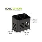 Mabelme Baco Çatal Bıçak Sepeti, Siyah Açık Hava Mutfak Sepeti, Çatal Bıçak Takımı Için Siyah Toz Kaplamalı Metalden Yapılmıştır, 16 x 13,5 x 9 cm - Option-1