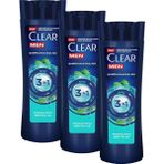 Mabelme Clear Men 3 In 1 Şampuan & Duş Jeli Ferahlatıcı Mentol Etkisi Saç Yüz Vücut Için 350 ml (3 Paketi) - Option-1