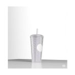 Mabelme Kristal Desen 750 ml Pipetli Soğuk Içecek/kahve Bardağı Beyaz - 0 - Siyah - Option-1