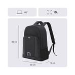 Mabelme Luna Eco MCE-1211 Çevre Dostu Reflektörlü Laptop Sırt Çantası, Seyahat Sırt Çantası, MacBook Sırt Çantası, Erkek Kadın 14.1 Inç Bilgisayar Çantası, Siyah - 0 - 3 Yaş - 0 - Siyah