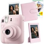 Mabelme Mini 12 Pembe Fotoğraf Makinesi-20'li Film-Çerçeve ve Kare Albüm Seti - Açık Bej
