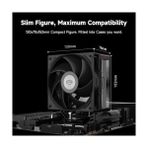 Mabelme Pccooler Cps RT500 Digital Bk Cpu Hava Soğutucu, Dijital Ekranlı, 245W Tdp, 5×6mm Isı Borusu, 120MM Fdb Fan, Amd Am4/am5 & Intel LGA115X/1200/1700/1851 Uyumlu - 0 - Siyah