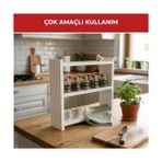 Mabelme Pıkas Ahşap 3 Raflı Baharatlık, Tezgah Üstü Çok Amaçlı Mutfak Düzenleyici Raf Organizer - 0,1 kg