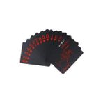 Mabelme Spelt Iskambil Kağıdı Destesi Oyun Kartları Su Geçirmez Pvc Parlak Siyah Deste 8,7cm x 5,7cm 54'lü (Kırmızı) - Option-1