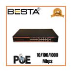 Mabelme Store 18 Port Gigabit Poe Switch 10/100/1000 Mbps 16 Port Poe BST1821G