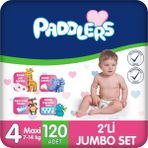 Mabelme Store Bebek Bezi 4 Numara Maxi (7-14 Kg) 120 Adet – 2’li Set - Option-1 - (ClearEyelets)Black-RadiantOrchid
