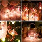 Mabelme Store Buffer® 10LU Pilli LED Flamingo Dekoratif Işık Zinciri Aydınlatma 1,5 mt
