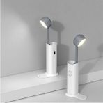 Mabelme Store Şarjlı Dokunmatik 20 LED Çalışma Okuma Işığı Masa Lambası Ayarlanabilir Parlaklık Powerbank 1200MAH - 106 Gümüş - 12,5 inç
