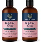 Mabelme Zeytinyağı Yağı Bal Özlü Tüm Saç Tipleri Için Doğal Saç Kremi 500 ml (2 Paketi) - Option-1
