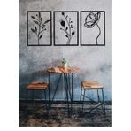 MABER Metal Dekoratif Gelincik Çiçeği Metal Duvar Tablosu 32x45 X 3 Adet MT-15 3lü Çiçek Tablosu
