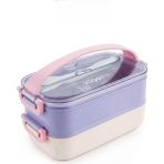 Mabeyn 1400 ml Iki Kat Üç Bölme Paslanmaz Çelik Lunch Box Yeni Nesil Sefer Tası - Kaşıkçatallı -1400462 - Kestane Akaju - Option-1