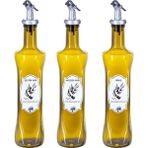 Mabeyn 3 Adet Cam Yağdanlık, Zeytin Yağı, Ayçiçek Yağı ve Sirke Etiketli, 3 Adet Tıpalı - Option-1