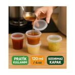 Mabeyn 50 Adet 120 ml Saklama Kabı – 4 Oz Kemik Suyu, Ilik Suyu, Anne Sütü, Sos ve Püre Saklama Kabı, Dondurucu Uyumlu Buzluk Kabı, Sızdırmaz Kapaklı - 0 Siyah - Option-1