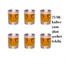Mabeyn 6’lı Kahve Yanı Bardağı Seti 75 ml – Desenli Cam Mini Bardak, Espresso & Türk Kahvesi Su Bardağı, Şık ve Dayanıklı Tasarım - Option-1 - 0 - Siyah