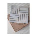 Mabeyn Akasya Ahşap Yer Karosu, Organik Beyaz 30X30 Cm, 10'lu Paket, 0.9 M² Yer Kaplama - Option-1