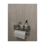 Mabeyn Alper Banyo Yapışkanlı Raflı Kağıt Rulo Havluluk Peçetelik Havlu Kağıltlık Siyah Banyo Mutfak Düzenleyici Raf Banyo Düzenleyici Mutfak Rafı - Ahşap