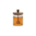 Mabeyn Amberhaus 450 ml Akasya Ahşap Kapaklı ve Kaşıklı Cam Bal Kavanozu - Vakumlu Kahvaltılık Bal, Reçel ve Pekmez Saklama Kabı - Sofralar Için Doğal Cam Sunumluk - 0 Siyah - Option-1