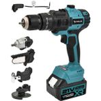 Mabeyn Assur 21V Şarjlı 6 Başlıklı Set, Kömürsüz Motor, Vidalama Testere Tilki Kuyruğu Taşlama Somun Sökme Hava Pompası, 2.0AH Çift Akü, Metal Şanzıman, Mavi ASR1016 - Option-1