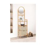 Mabeyn Bambu Aynalı 2 Çekmeceli Banyo Düzenleyici 2 Raflı Şifonyer Makyaj Organizeri DB-0035 - Option-1 - Adaçayı Yeşili
