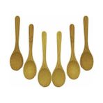 Mabeyn Bambu Çay Kaşığı Seti, Oval Ahşap Kaşık, Doğal Bambu Malzeme, 6 Parça - Kestane Akaju - Option-1