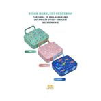 Mabeyn Bento 1000ML Lunchbox Tek Katlı 3 Bölmeli Kulplu Abs Plastik Çocuk Sefer Tası Yemek Kutusu (Lacivert) - Kestane Akaju - Option-1