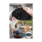 Mabeyn Buffer® Renkli Isıya Dayanıklı Yıkanılabilir Silikon Fırın ve Airfryer Yuvarlak Model Pişirme Matı 20 cm (Siyah) - Option-1 - 001-Renkli