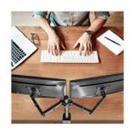 Mabeyn Çift Monitör Kolu 13–32 Inç Uyumlu Vesa 75×75 100×100 Tam Hareketli Ergonomik Çift Monitör Standı Masa Üstü Kelepçe ve Masa Deliği Montajı Kablo Düzeni Metal Gövde Siyah - 1BW-Beyaz