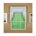 Mabeyn Curtain Adirondack 2 Tonlu Kroşe Swag 38", Beyaz/mavi, 60W x 38L - Option-1 - 1BW-Beyaz