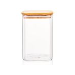 Mabeyn Deconox 1100ML Sızdırmaz Vakumlu Bambu Kapaklı Borosilikat Cam Kavanoz – Hava Geçirmez & Dayanıklı Gıda Saklama Kabı (10CM x 17CM) - 0 Siyah - Option-1
