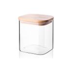 Mabeyn Deconox 450ML Sızdırmaz Vakumlu Bambu Kapaklı Borosilikat Cam Kavanoz – Hava Geçirmez & Dayanıklı Gıda Saklama Kabı (10CM x 10CM) - 0 Siyah - Option-1