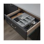 Mabeyn Deconox Çekmece Içi Sürgülü Çatal Kaşık ve Bıçaklık Organizeri - Genişleyebilir Modüler Mutfak Düzenleyici (Açık 55 Cm, Kapalı 34 Cm) - Açık Gri ve Antrasit Renk - Kestane Akaju - Option-1