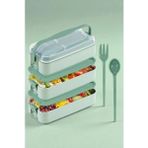 Mabeyn Demirdengelsin 3 Katlı Beslenme Kutusu, Yemek Taşıma Kabı, Kaşık Çatal Dahil, Sefer Tası, Yeşil, 420 Ml, Bpa-Free - Kestane Akaju - Option-1