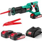 Mabeyn For Better Lıfe Akülü Saber Testere, 18V Pil Pistonlu Testere, Akülü Elektrikli Testere, Ayarlanabilir Hızlar 0-2800RPM, 4 × Testere Bıçakları, 2AH Ile, 2 × Piller, Ahşap ve Metal Kesmek Için Ideal - Option-1