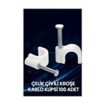 Mabeyn Hiva Çelik Çivili Kroşe, Kablo Klipsi, Dayanıklı, Plastik, Beyaz, Pratik, Kablo Sabitleme Aparatı, Elektrik, Tesisat Düzenleme Için, Çivi Klips Seti, 100 Adet (No:3) - Option-1 - 0 - Siyah