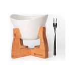 Mabeyn Joy Kitchen Ahşap Standlı Fondü Seti Beyaz Renk - Kestane Akaju - Option-1