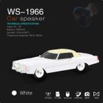 Mabeyn Kablosuz Hoparlör Bluetooth 1966 Cadillac Görünümlü Bluetooth Klasik Araba Hoparlör ve Fm Radyo Ofis Ev Için USB Sd Aux Girişli Kablosuz Speaker WS-1966 (Beyaz) - Option-1